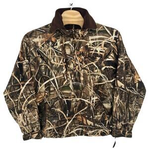 Men's sz XL Drake Waterfowl Systems Camo Fleece-Lined 1/4 Zip Hunting MST Jacket